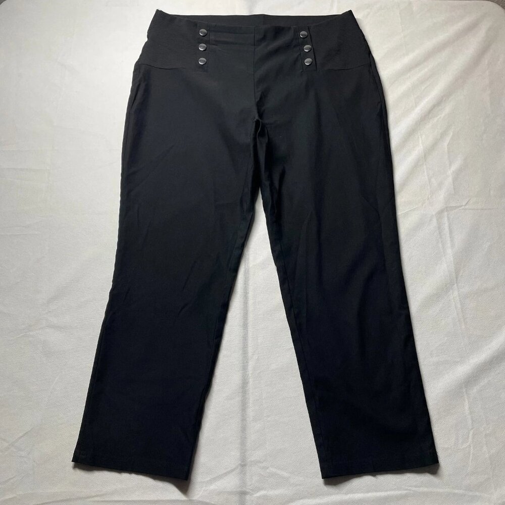 Nicole Millar Womens Black High Rise Stretch Comfort Sailor Ankle Pants Size 16W